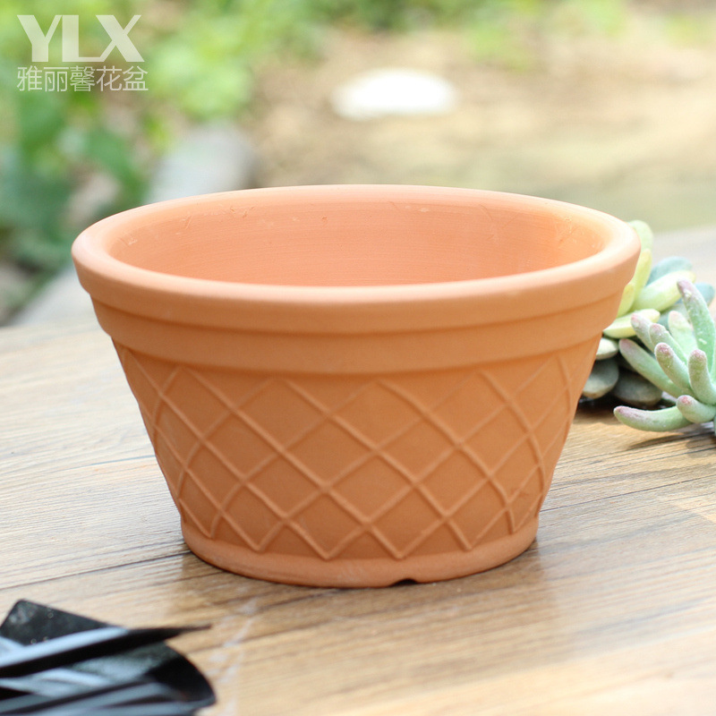 Red Pottery Flower Pot Red Pottery Fleshy Ceramic Flower Pot Round Square Red Pottery Pot Container
