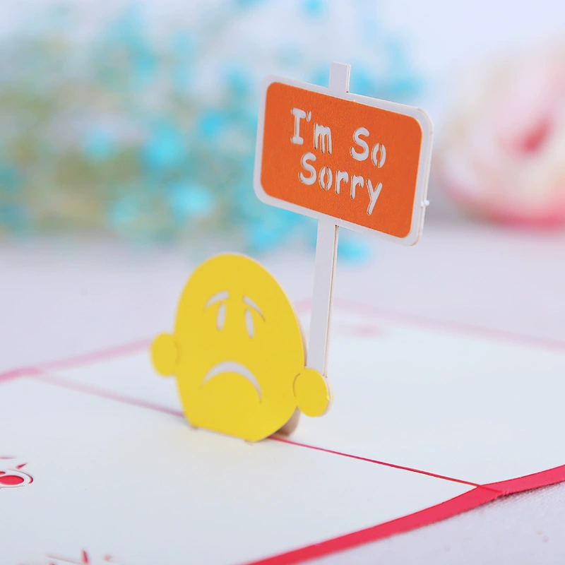Factory supply 3D three -dimensional greeting card apology card i ' m so sorry sorry, cocoa Coco's apologies