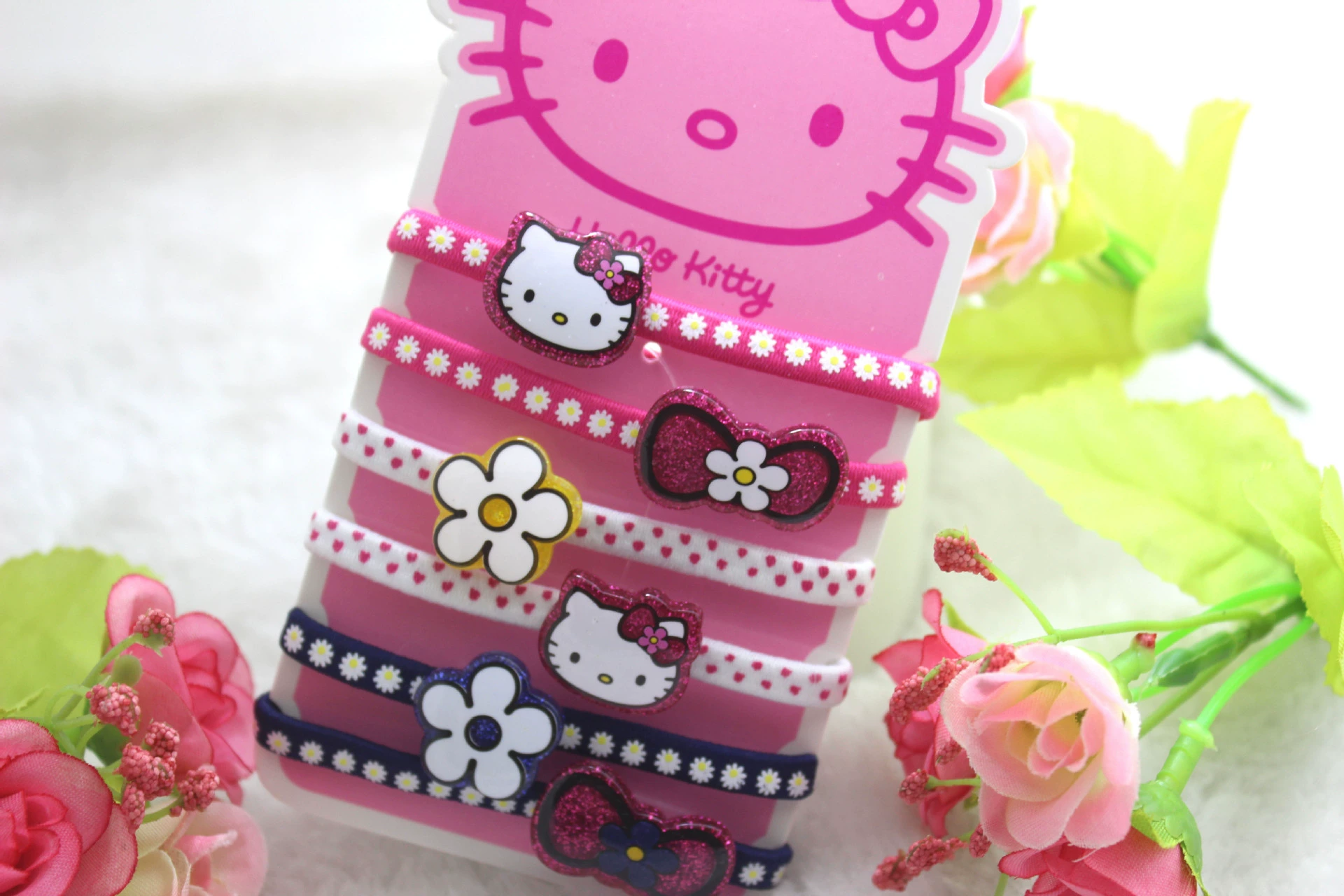 Набор заколок для волос (Hello Kitty) из смолы с бантами, разные размеры, возраст 3–8 лет