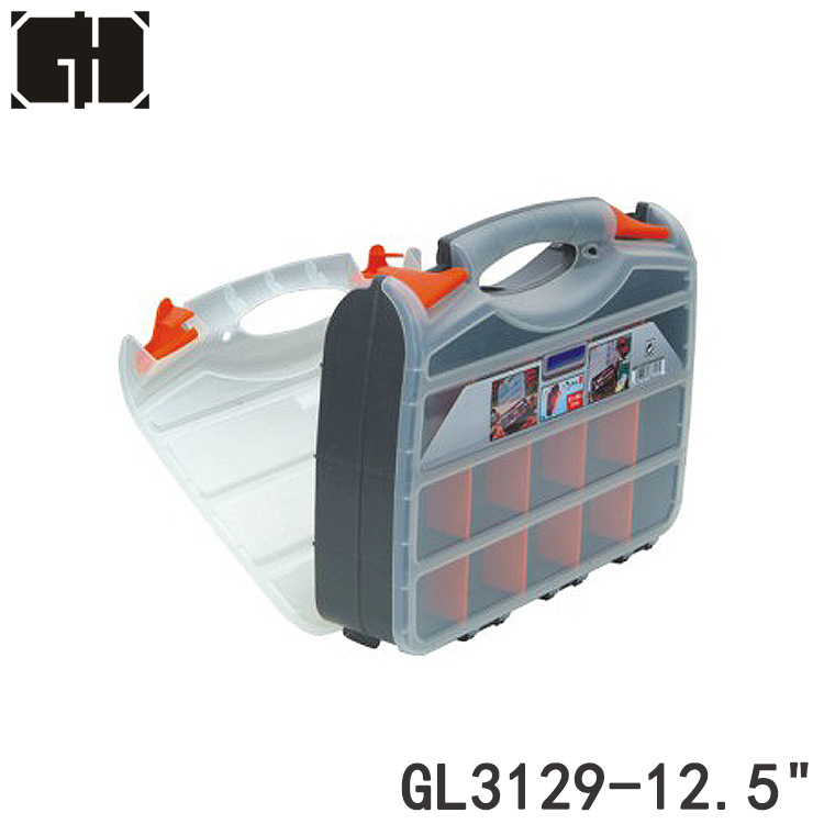 跨境热卖透明零件箱车载工具手提箱30储物格五金元件箱12.5寸批发