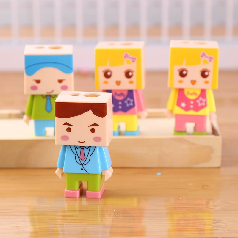 DIY мультфильм точилка с двойным отверстием Южная Корея креативные канцелярские принадлежности студенческие принадлежности точилка для карандашей с ластиком подарок на день рождения