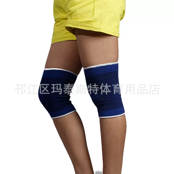 Manufacturer's Popular Knitted Knee Pads Sapphire Blue Sports Health Care Warm Leg Protectors Small Wholesale Shock Absorption and Anti-Collision