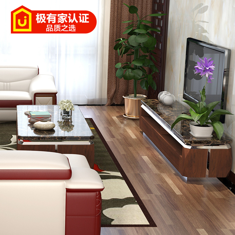 Mesa de café mármol TV gabinete combinación traje simple moderno salón muebles creativo moda mesa de café piso gabinete OFERTA ESPECIAL
