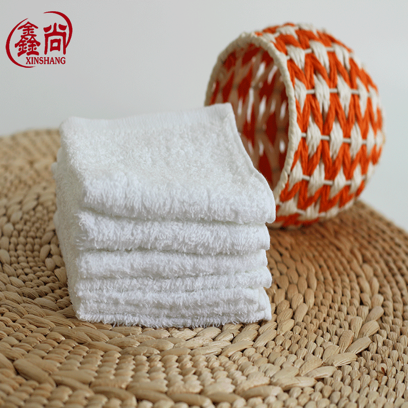 Factory supply 25*25 cotton white towel small square towel aviation towel hotel disposable napkin white square towel
