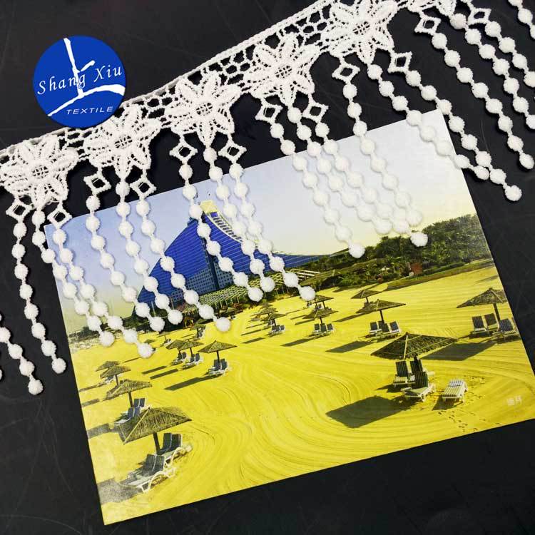 水溶蕾丝花边 牛奶丝刺绣条码 吊须流苏