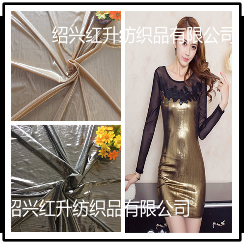 连衣裙面料 烫金打底裙布料 坑条满版烫金 舞台服饰工艺礼品布