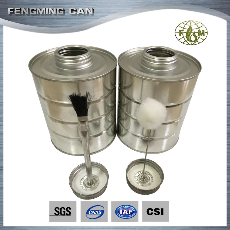 马口铁胶水罐 毛刷毛球螺纹化工铁罐外贸原单低价出售