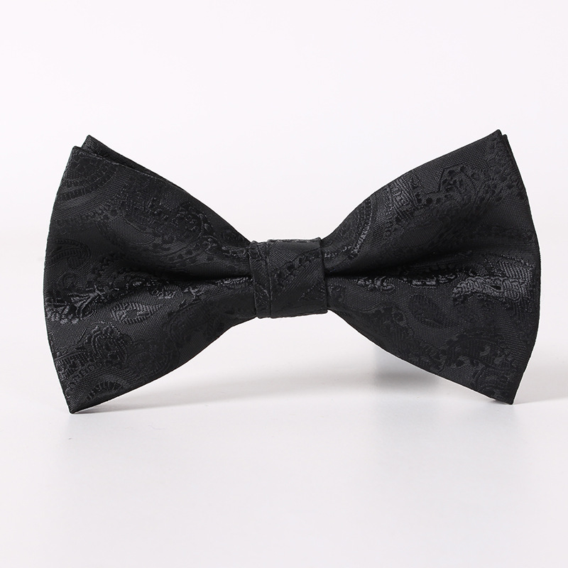 Cross-Border Supply [Ready Stock] Bow Tie Peris Polyester Jacquard Bow Tie Solid Color Boutique Source Wholesale Bow Tie