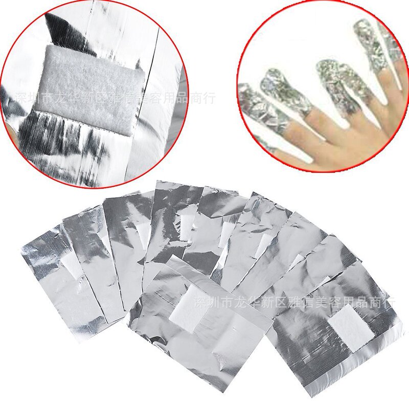 Foreign Trade Nail Polish Manicure Thickeneded Tinfoil Nail Polish Remover Foil with Small Cotton Blocks 100 Pieces Exquisite Nail Glue Foreign Trade Nail Polish Manicure Thickeneded Tinfoil Nail Polish Remover Foil with Small Cotton Blocks 100 Pieces Exquisite Nail Glue
