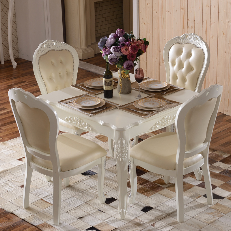 European Style Square Dining Table Korean Style Pastoral White Square Table Small Apartment Table Mahjong Table One Table Four Chairs Special Price European Style Square Dining Table Korean Style Pastoral White Square Table Small Apartment Table Mahjong Table One Table Four Chairs Special Price