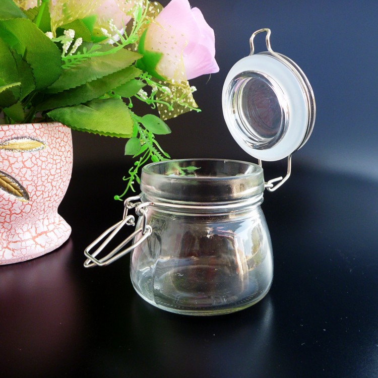 150毫升卡扣玻璃储物罐 厨房储物罐 批发高档无铅玻璃干果储存罐