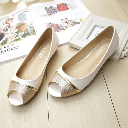 2024 New Fish Mouth Single Shoes Women's Flat Shoes Anti-Slip Maternity Shoes Mom Sandals Women's Shallow Mouth Large Size Women's Shoes Autumn