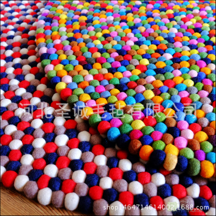 手工定型毛毡球毯 羊毛球毯 可当杯垫 隔热 样式繁多