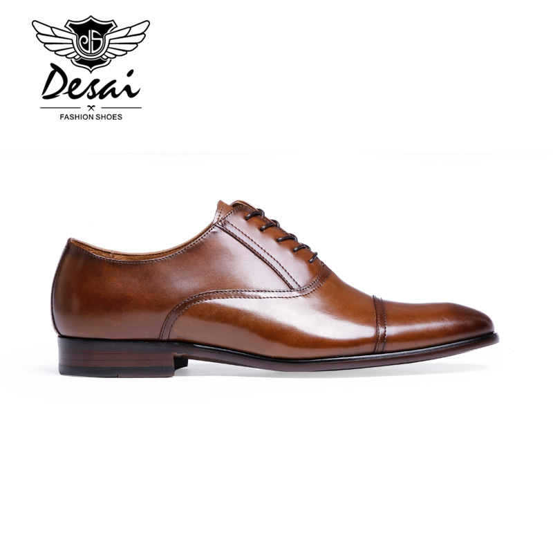 2021 New Men's Shoes Business Dress British Shoes Leather Shoes Wear-resistant Outsole Lace-up Brand Shoes and Boots