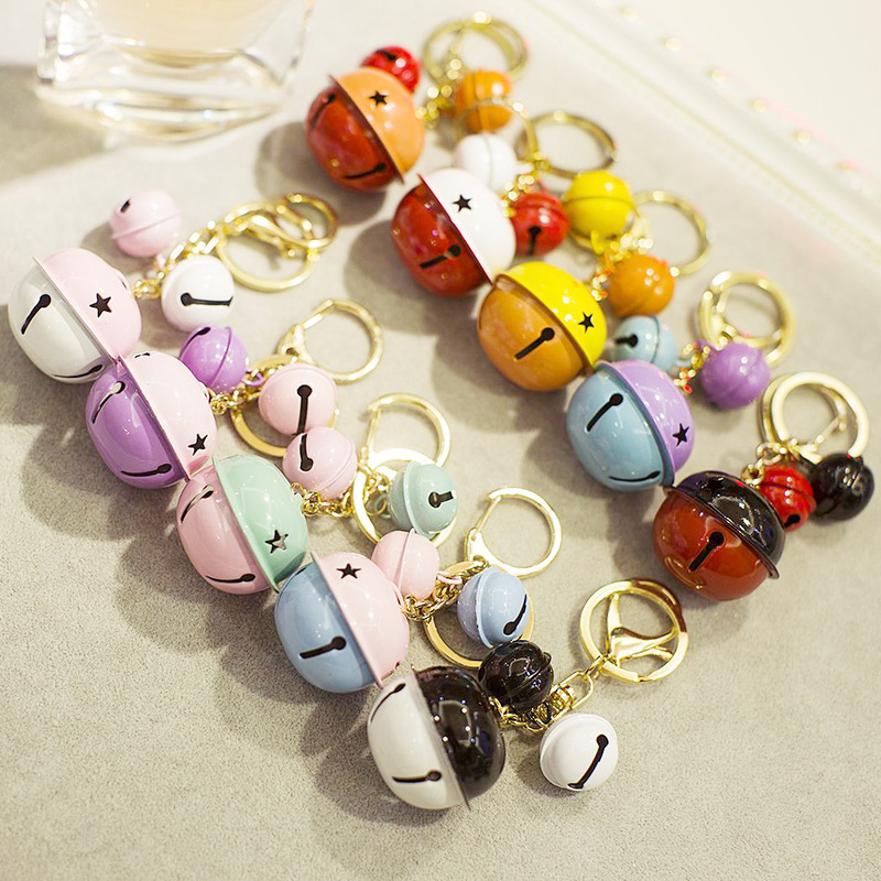 Creative personality jelly color Bell key chain car pendant grab doll pendant ladies bag pendant wholesale