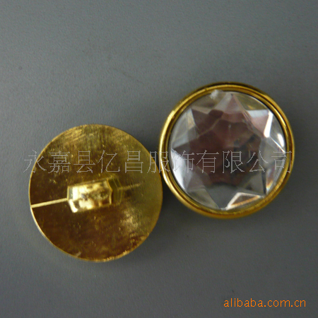 亚克力五角星钻粘ABS脚纽扣子 abs电镀扣子塑料镶钻扣女装时装纽