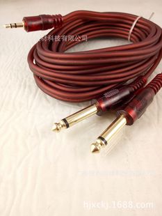 3M gold-plated 3.5 to dual 6.35 audio adapter cable 3.5mm to dual 6.5 mixer cable