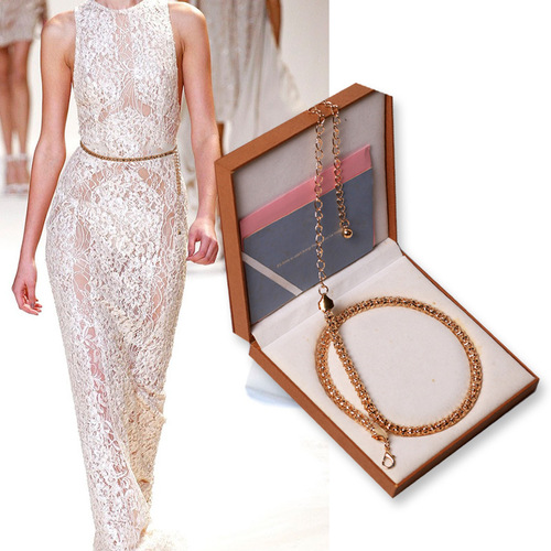 Cross-border metal round corn waist chain new chain simple decorative chain dress belt metal chain body chain
