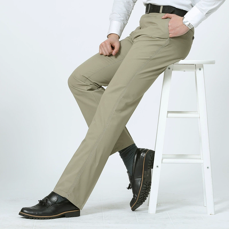 Весенне-летние мужские повседневные брюки, хлопковые мужские брюки, летние мужские свободные прямые брюки среднего и пожилого возраста, тонкие волосы поколения