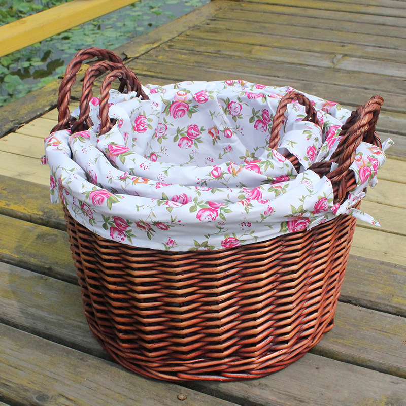 Dedo sauce pastoral trinchera cesta hogar cesta de almacenamiento con mango cesta de almacenamiento de escritorio subespacio marco organizador