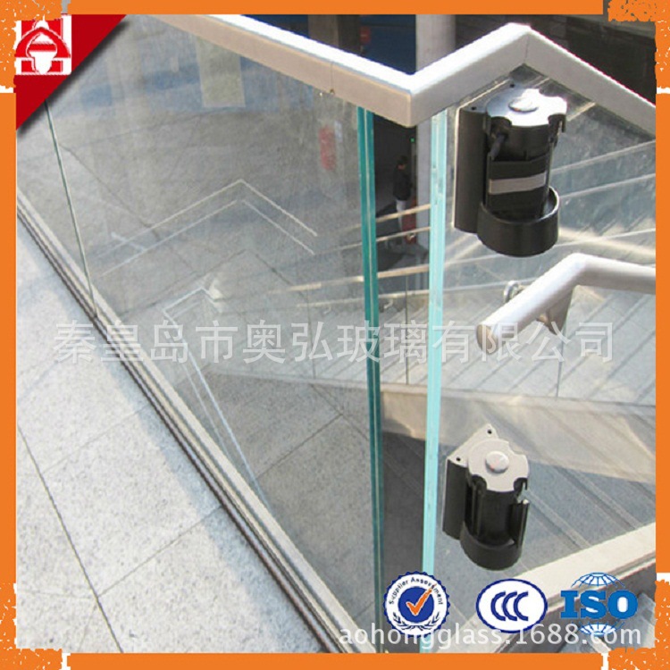 秦皇岛供应钢化夹胶玻璃 彩色夹层玻璃 楼梯扶手 楼梯踏板10+10