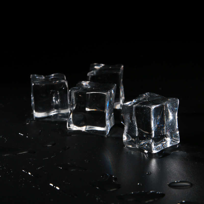 Square acrylic transparent ice cubes
