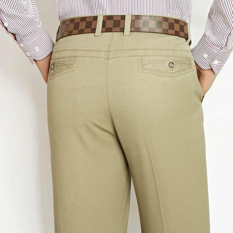 Летние тонкие повседневные брюки из чистого хлопка для мужчин среднего возраста, свободные прямые брюки больших размеров для мужчин среднего возраста, длинные брюки для папы
