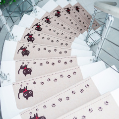 Cross-border stair step mat, anti-slip sound insulation floor mat, self-adhesive solid wood stair pad without glue