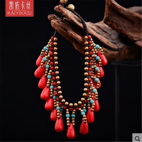 Hand-woven Tibetan-style layered fringe retro ankle chain with ethnic charm, court-style ankle accessory for women, ancient-style jewelry
