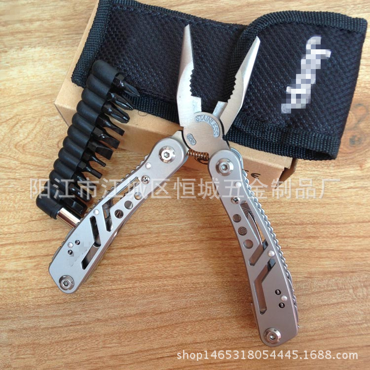 多功能不锈钢工具钳 不锈钢折叠钳子 户外钳子野营工具批发