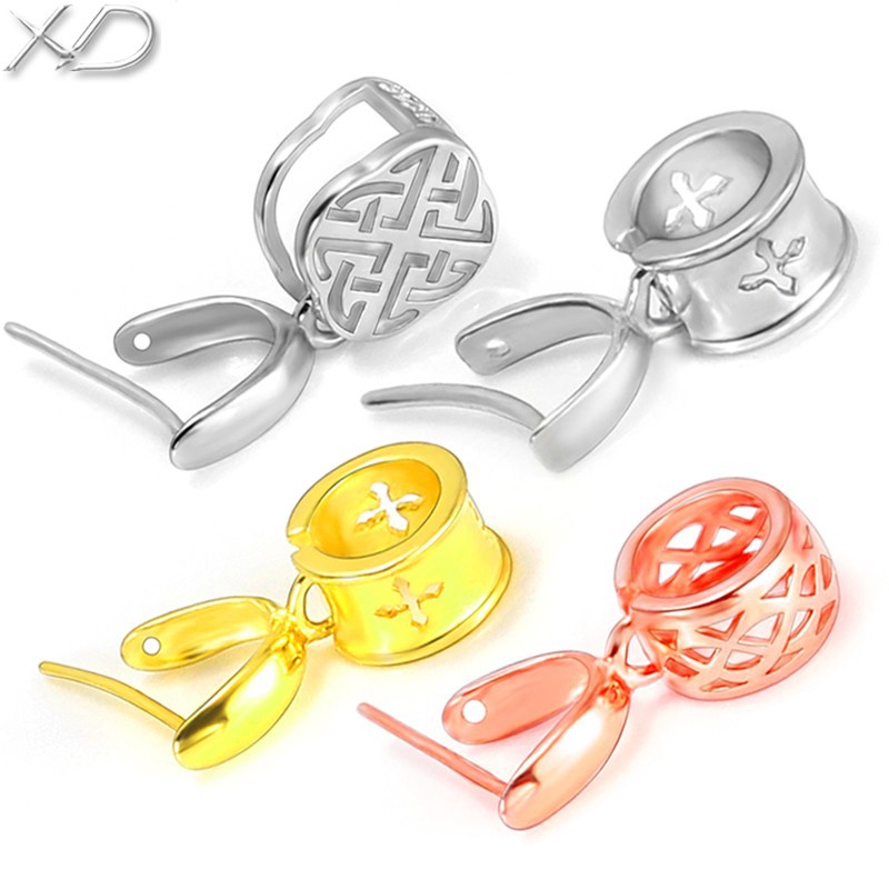 XD 925银蜜蜡玉坠夹扣 吊坠扣头 项链卡扣瓜子扣 饰品配件扣批发