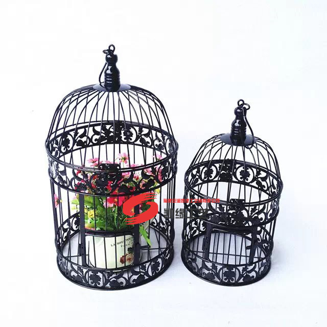Hierro negro decorativo pájaro jaula metal boda ventana decoración Europea boda fotografía props grande
