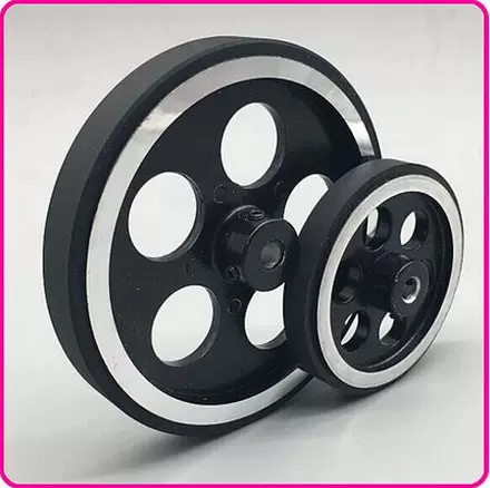 编码器计米轮记米弹簧支架铝合金橡胶轮子200MM300周长高精度测量