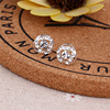 Earrings from pearl, accessory, Korean style, flowered, wholesale