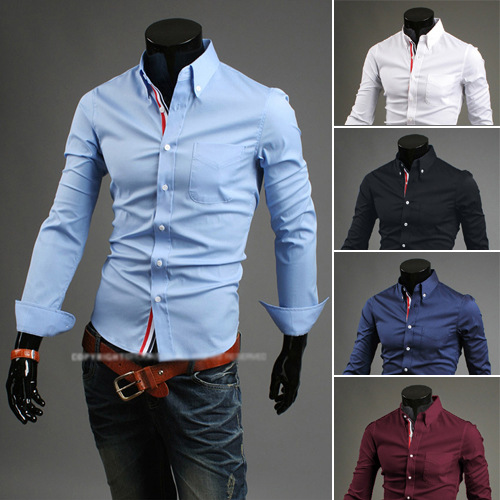 Foreign Trade Shirt 2022 Men's Casual Shirt Ribbon Decoration Fashion Simple Shirt 9007