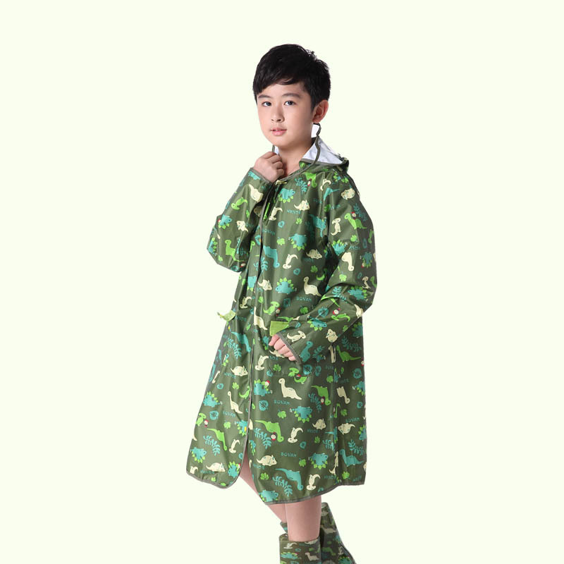 책가방 만화 공룡 한국 패션 비옷 폴리에스테르 천 소년 소녀 비옷 공장 직접 판매 어린이 비옷