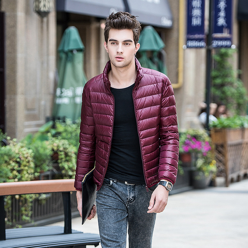 Cross-Border Supply Autumn and Winter New Light down Jacket Men's Stand Collar Slim Large Size Short Jacket Manufacturer Wholesale Cross-Border Supply Autumn and Winter New Light down Jacket Men's Stand Collar Slim Large Size Short Jacket Manufacturer Wholesale