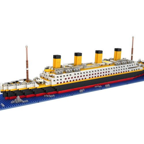 Titanic small particle building blocks, micro diamond particles, children's educational diy assembled toy ship