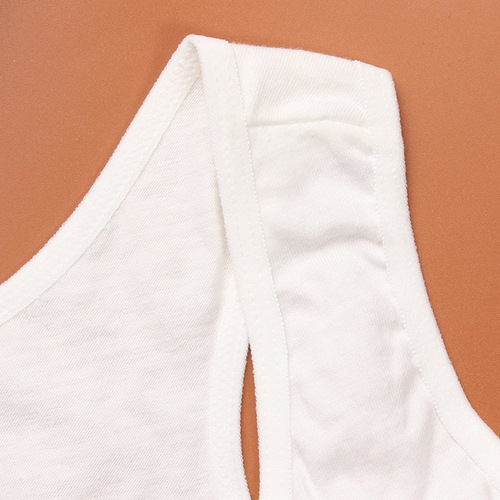 Girls' vests, short bras for students during their development period, children's wide-band vests without wire rings, sports pure cotton letters
