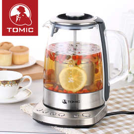 TOMIC特美刻双盖养生壶玻璃多功能按键电煮花茶壶1.5L电热水壶