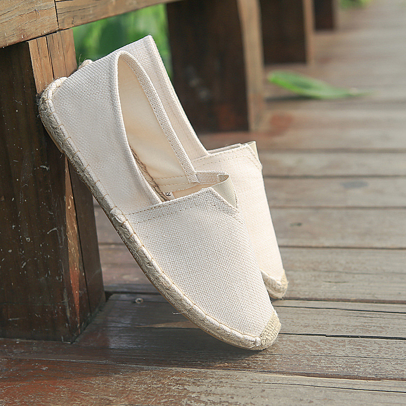 Summer straw cloth espadrilles for men and women