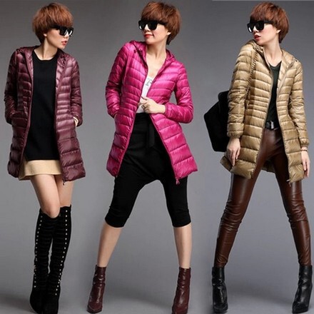 Cross-Border Autumn and Winter New Women's Ultra-Thin Korean Style Slim Ultra-Thin down Jacket Women's Mid-Length Large Size Hooded Jacket