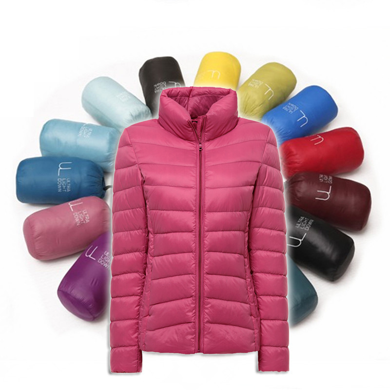 2023 Fall/Winter New Lightweight Down Jacket Women's Vertical Collar Short plus size Women's Slim-fit Korean Fashionable genuine goods