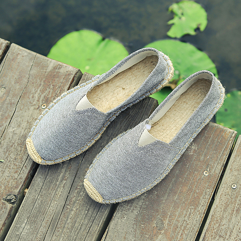 Summer straw cloth espadrilles for men and women