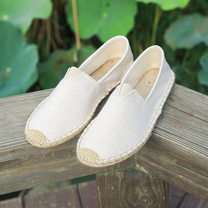 Summer straw cloth espadrilles for men and women