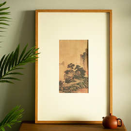 柚木实木国画字画卡纸窄边画框装裱diy木质相框diy原木挂墙木框