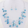 Universal turquoise crystal, mixed necklace and earrings, set, accessory, Aliexpress, wish