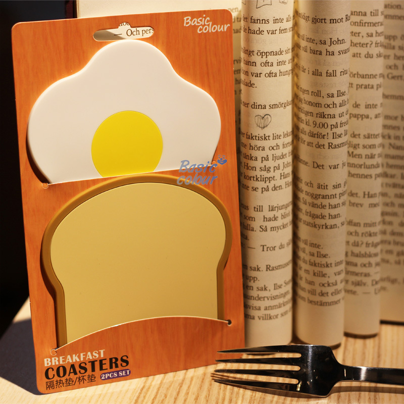 아마존 폭발 코스터 홈 퍼니싱 독창적 인 제품 선물 음식 일본과 한국 토스트 빵 계란 단열 패드