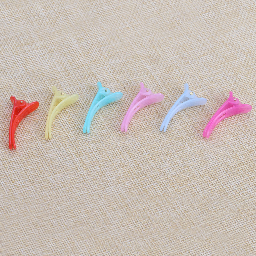 Color jalea 4.5 8cm clip de pico de pato clip de partición de color horquilla para niños belleza horquilla de plástico accesorios de horquilla