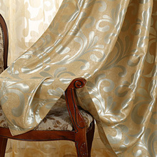 厂家窗纱直供遮光窗帘布卧室客厅工程酒店欧式双面提花布艺批发